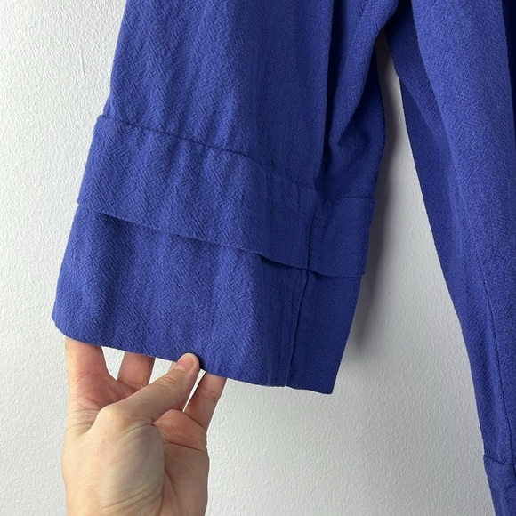 Soft Surroundings Blue Purple 100% Cotton Tiered Scoop Neck Top Womens Size 1X - Picture 6 of 8